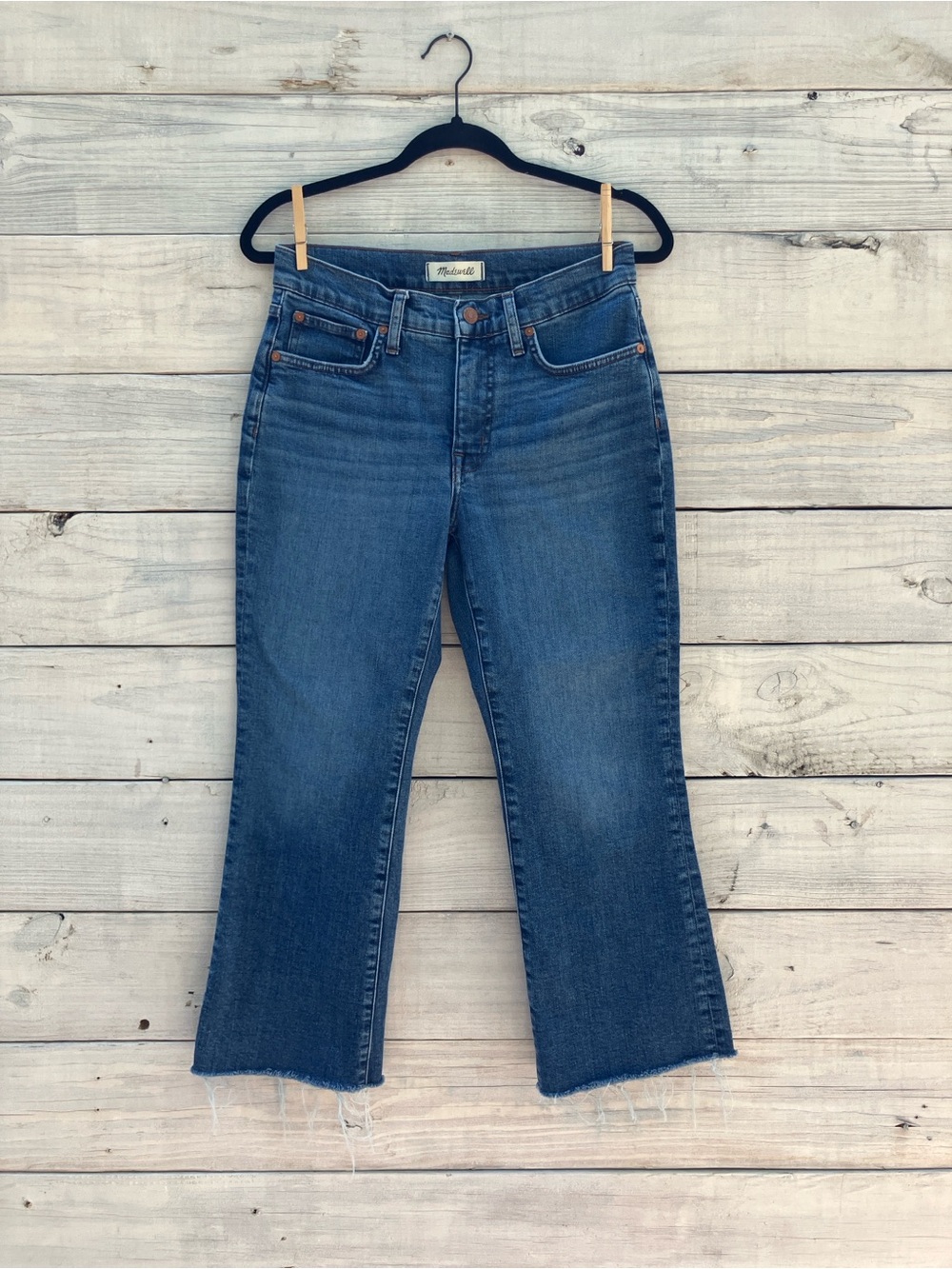 Madewell Mid-Rise Kick Out Jeans Blue Denim 27P Denim Cotton